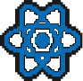 Logo do React em pixel art